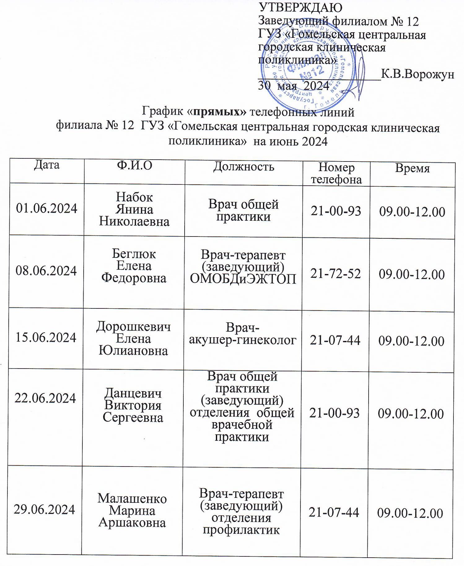 ГУЗ «Гомельская центральная городская клиническая поликлиника» филиал №12