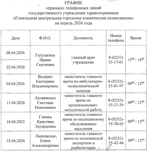 график на апрель