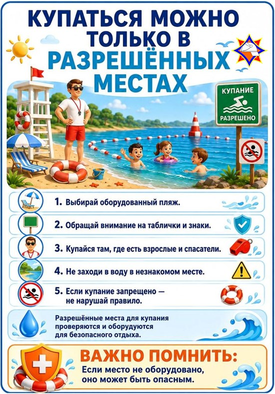 купаться можно только в разрешенных местах
